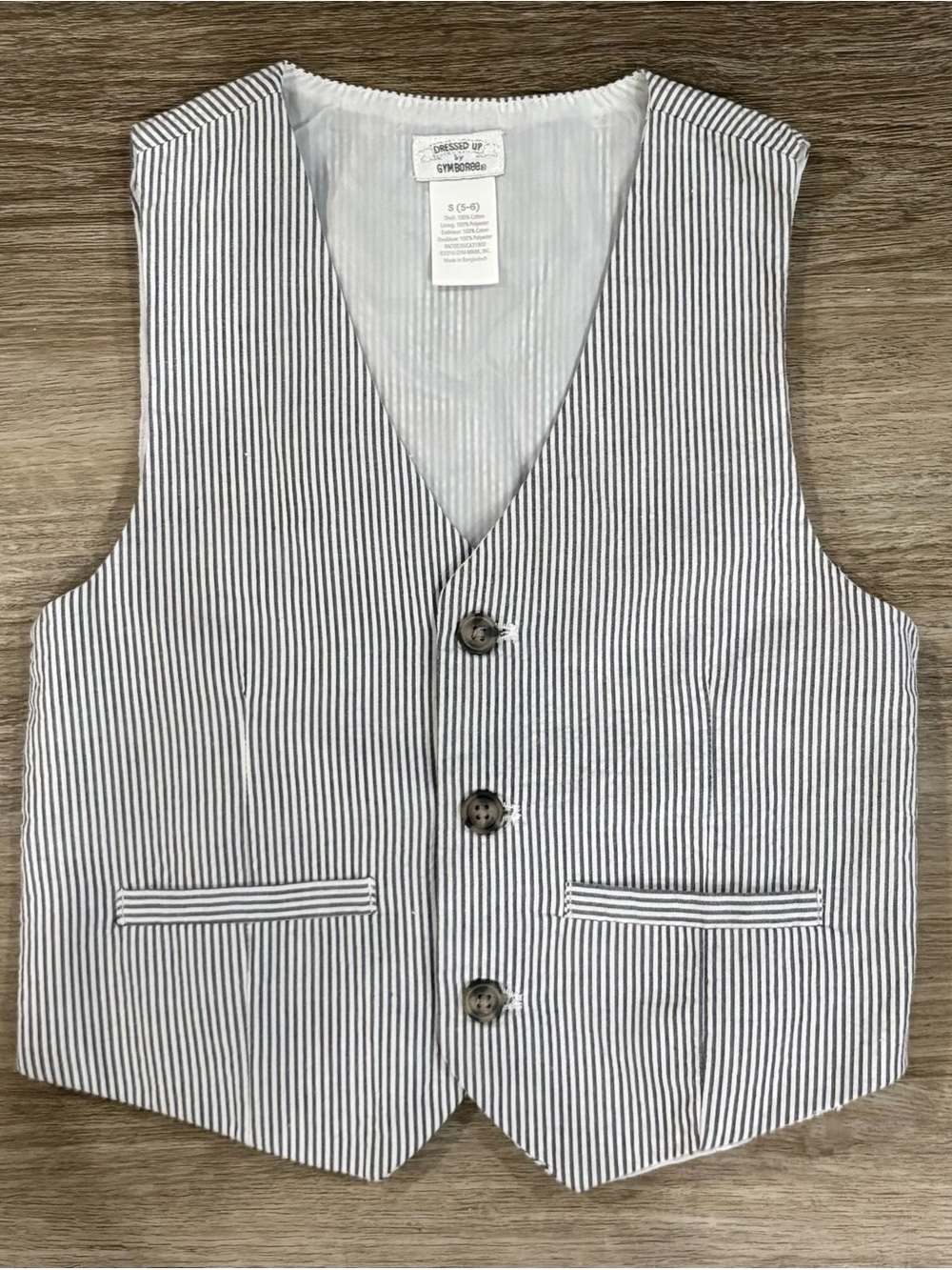 Gymboree Striped Seersucker Vest - Blue/White size 5/6
